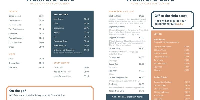 Walkford Café Menu