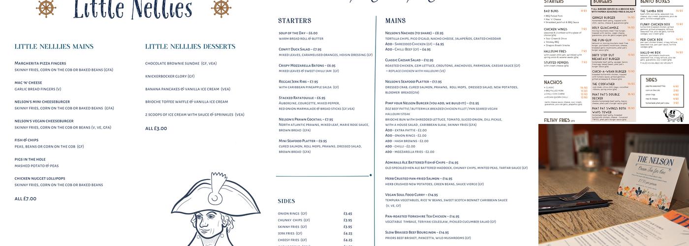 The Nelson, Clenchwarton Menu