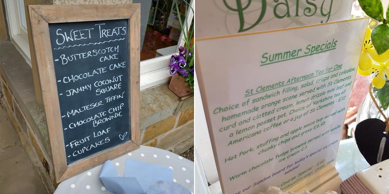 Daisy Tea Rooms Menu