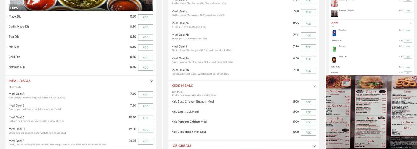 Peri Licious Pillgwenlly Menu