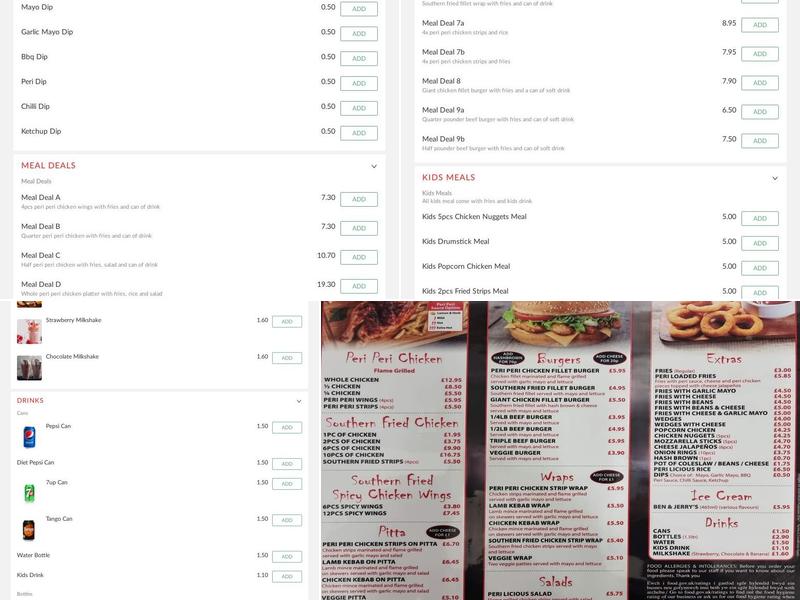 Peri Licious Pillgwenlly Menu