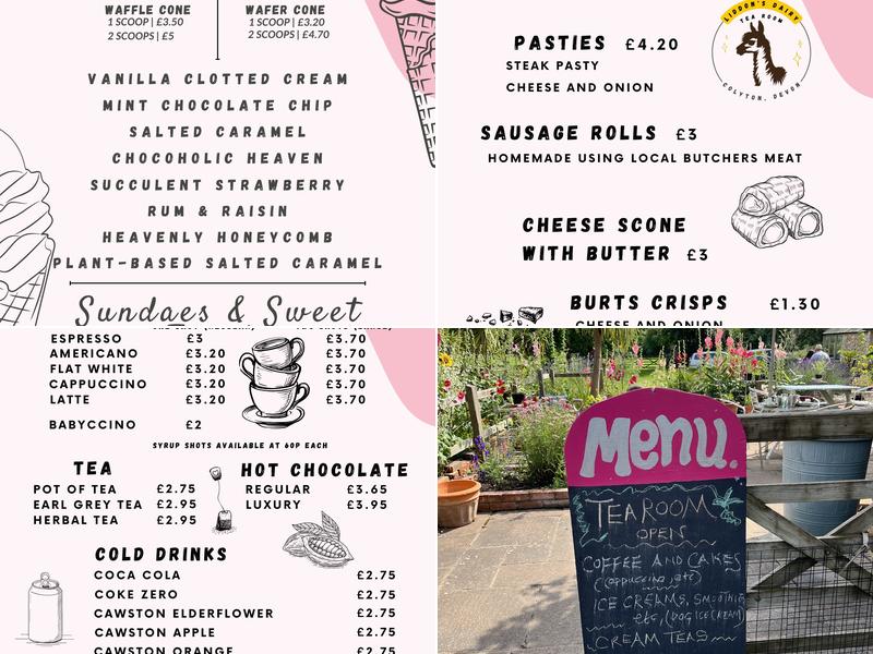 Liddons Dairy Tea Room Menu