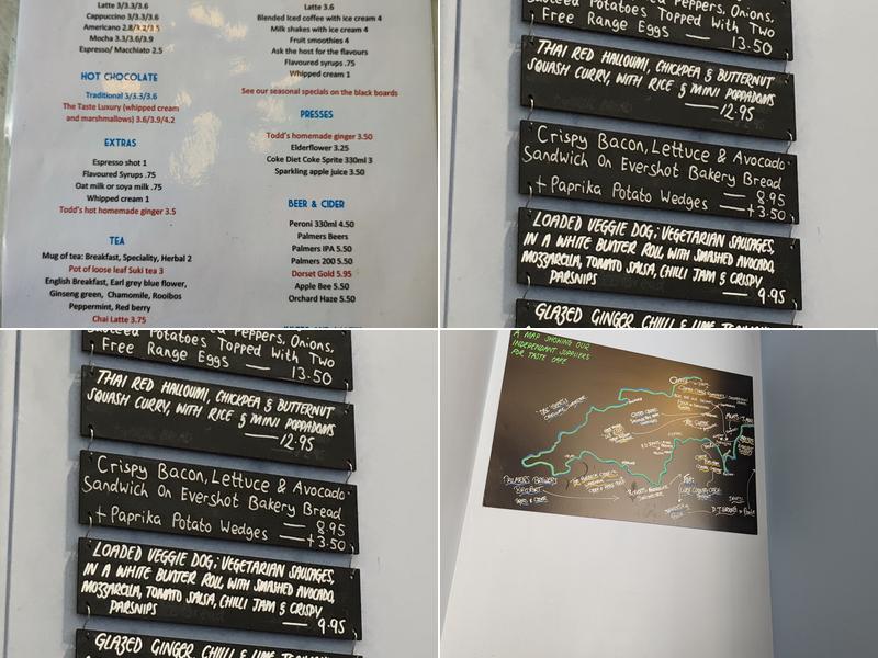 Taste Café at Dorset Museum Menu