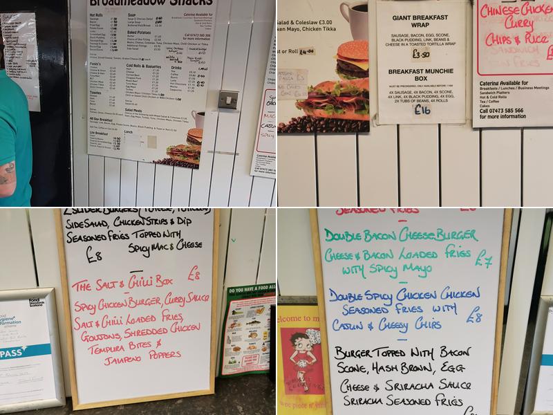 Broadmeadow Snacks Menu