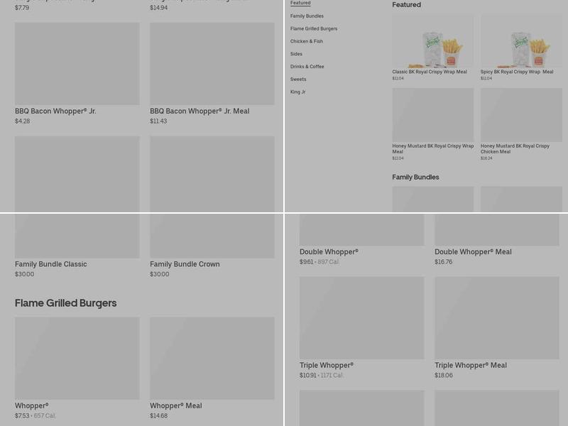 Burger King Menu
