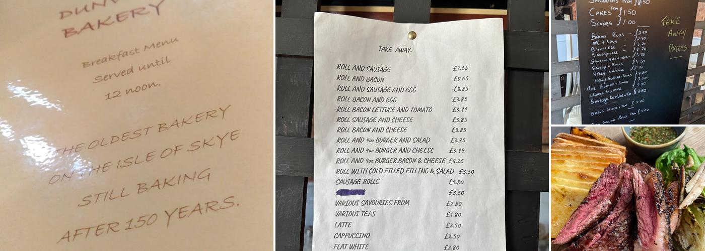 Dunvegan Bakery & Coffee Shop Menu