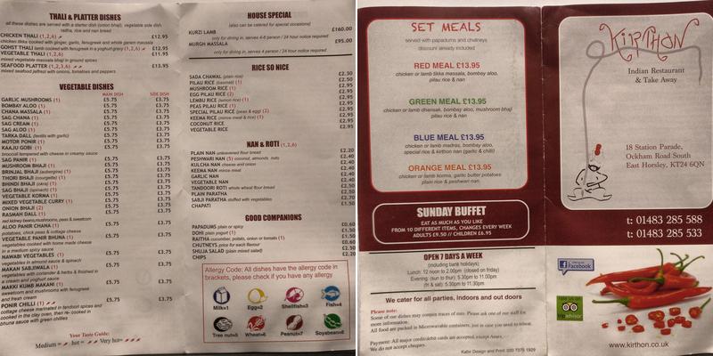 Kirthon Menu