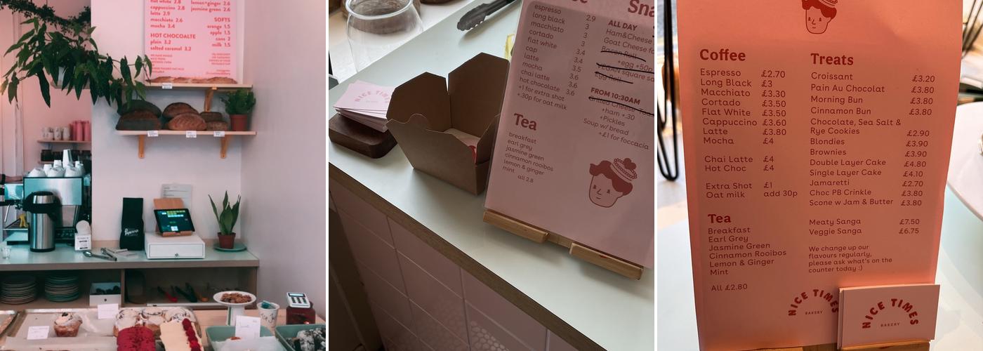 Nice Times Bakery Menu