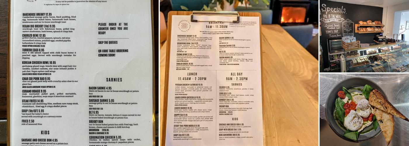 Bakehouse Born and Bread Menu