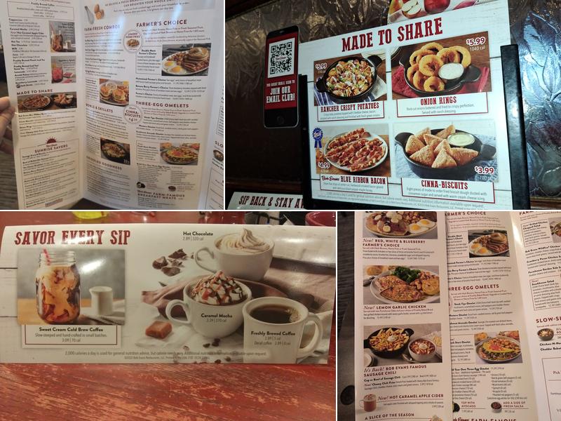 Bob Evans Menu