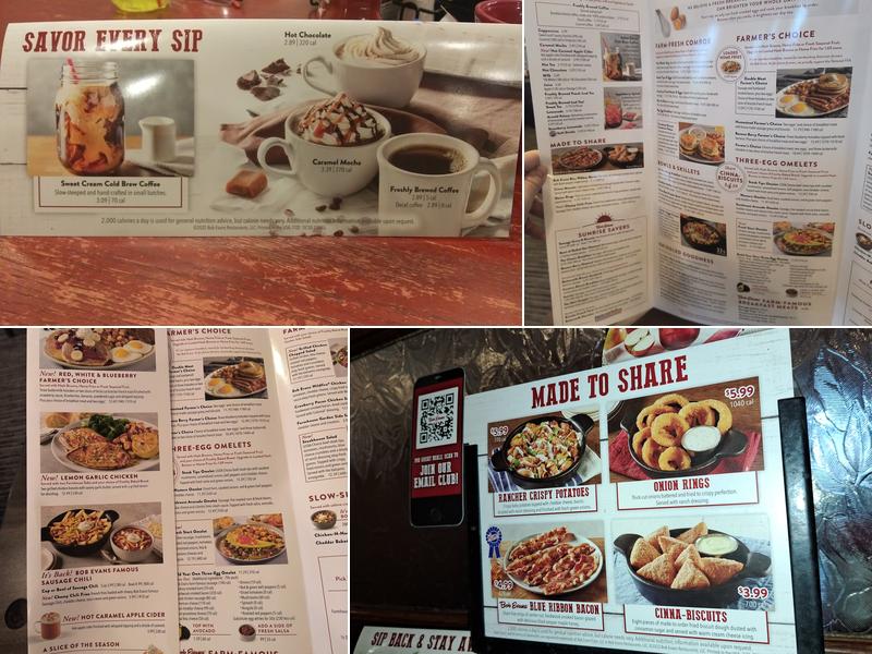 Bob Evans Menu