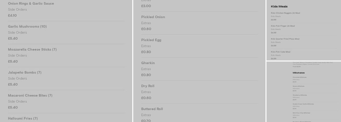 Criterion Fish & Chips Menu