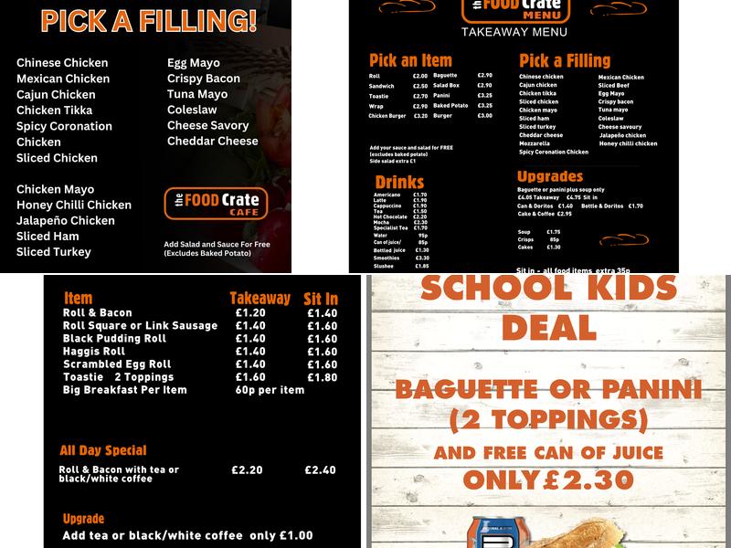 The Food Crate Cafe Menu