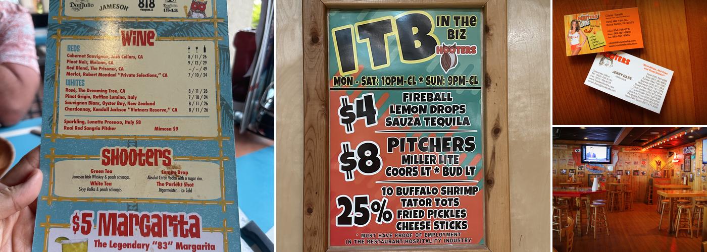 Hooters Menu