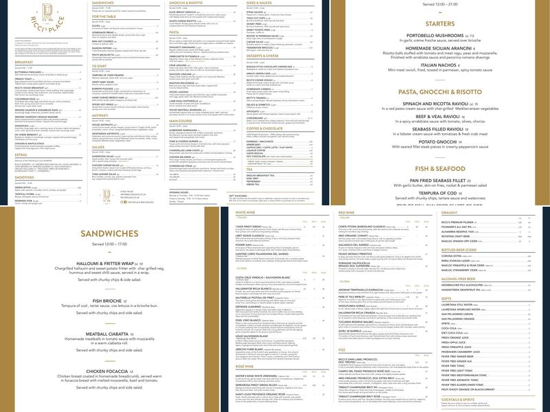 RICCI'S PLACE Menu
