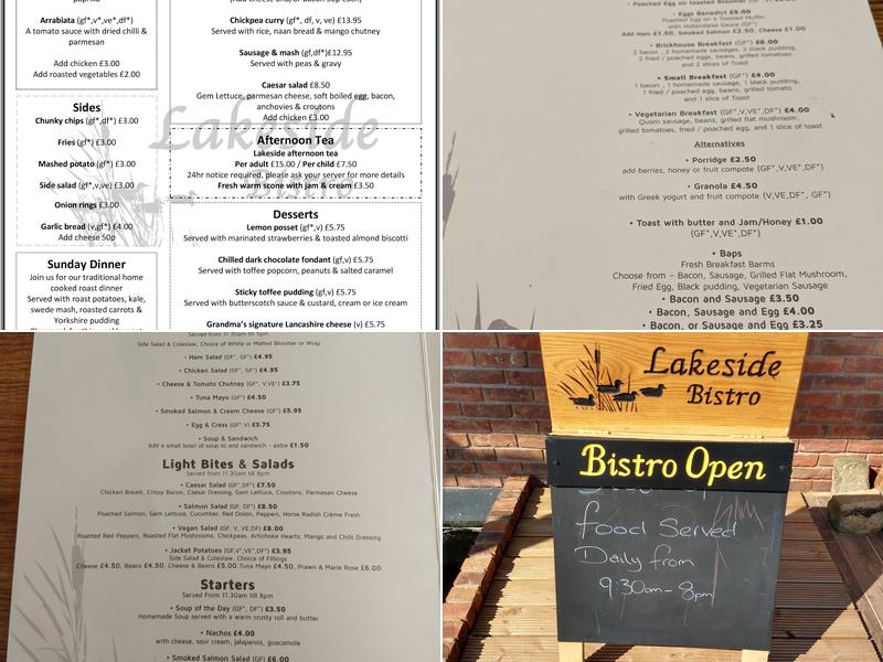 Lakeside Kitchen, Hydrotherapy Pool & Sensory Room Menu