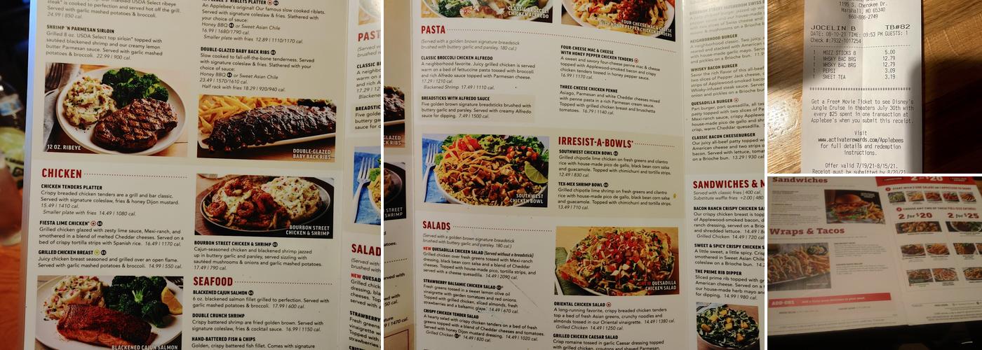 Applebee's Grill + Bar Menu