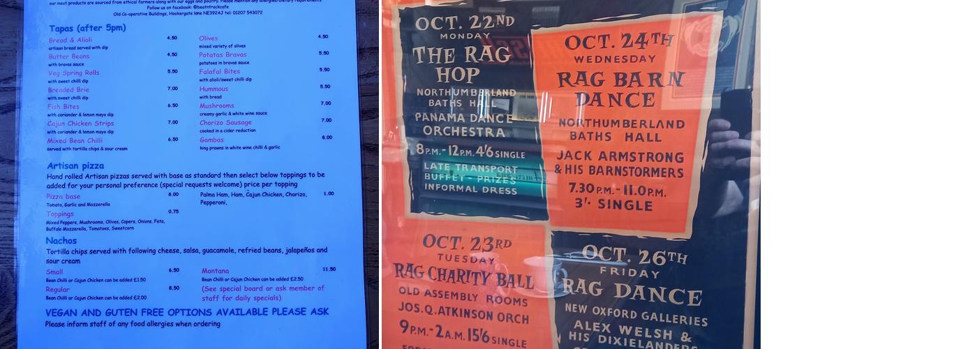 Beat 'n' track cafe Menu