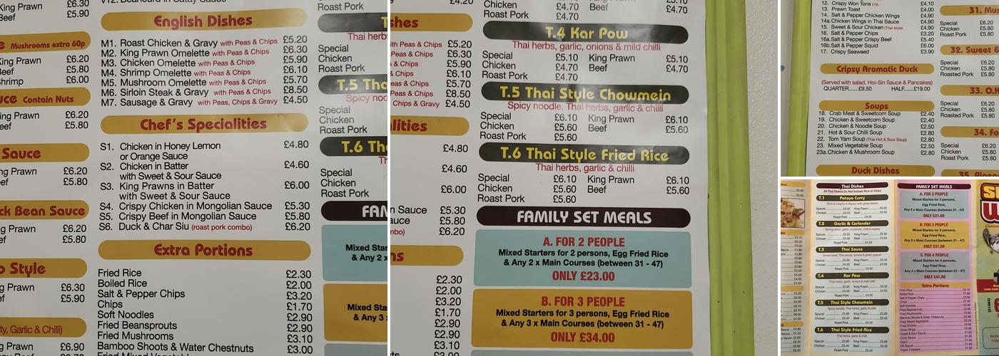 Super Wok Menu