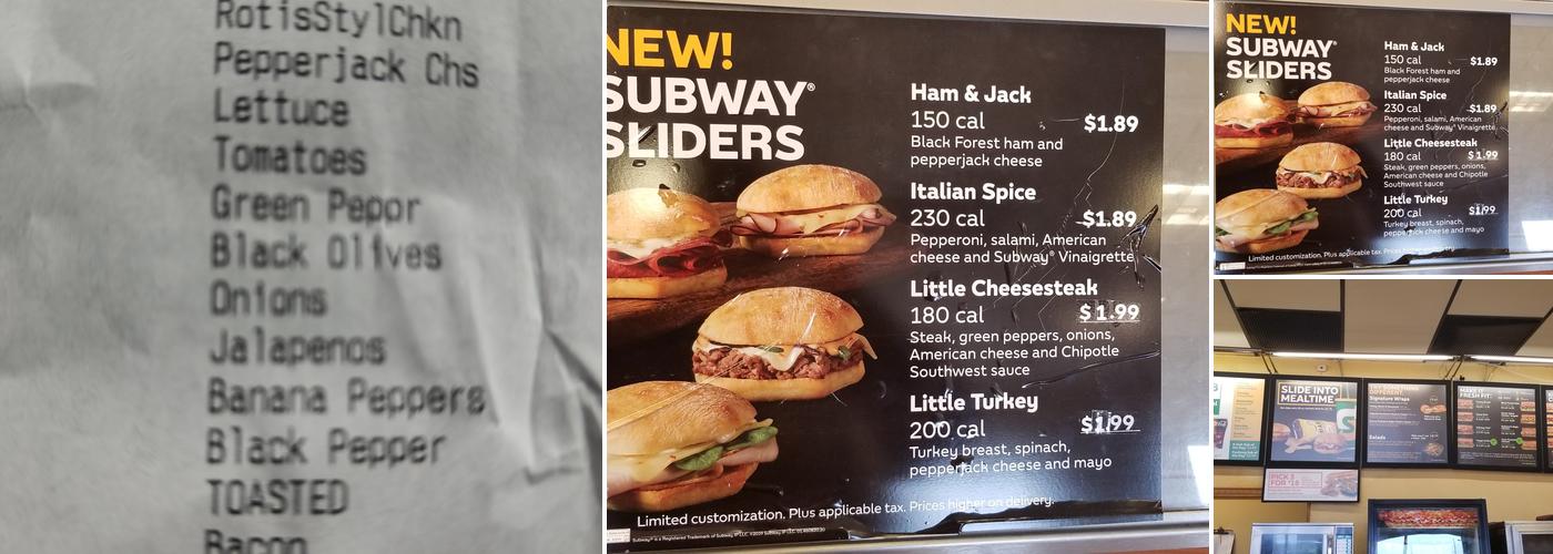 Subway Menu
