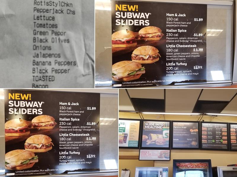 Subway Menu
