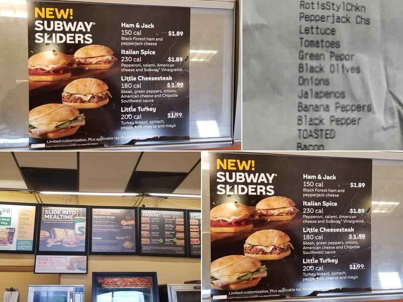 Subway Menu