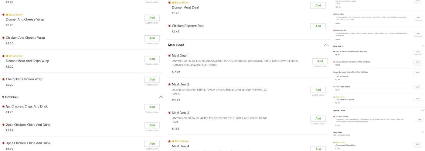 King Square Pizza Menu