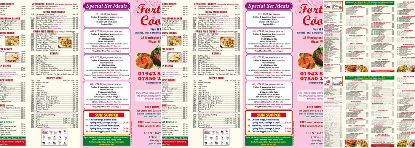 Fortune Cookie Menu