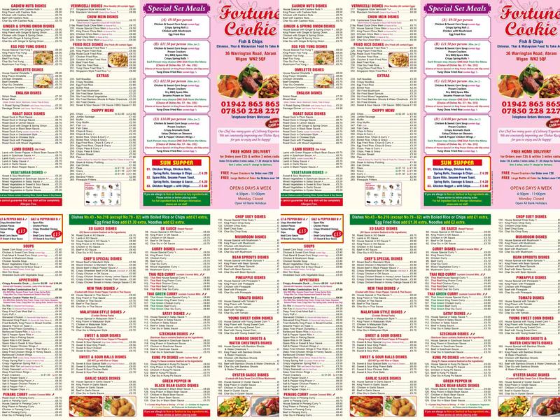 Fortune Cookie Menu