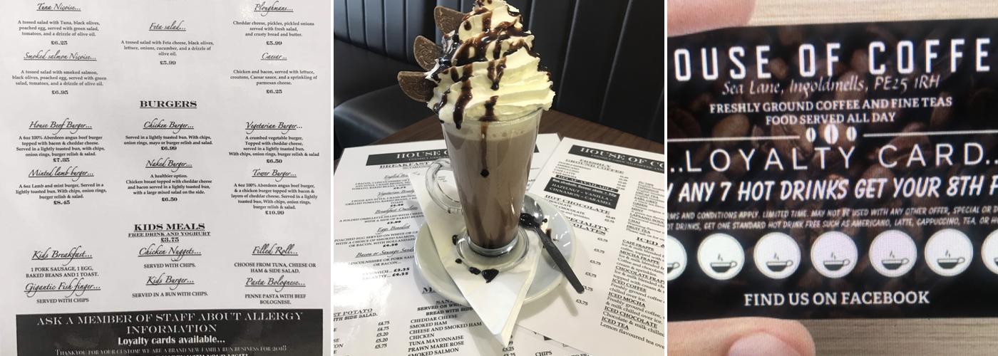 House Of Coffee - Ingoldmells Menu