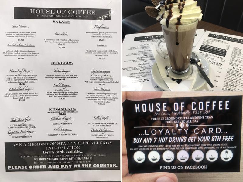 House Of Coffee - Ingoldmells Menu