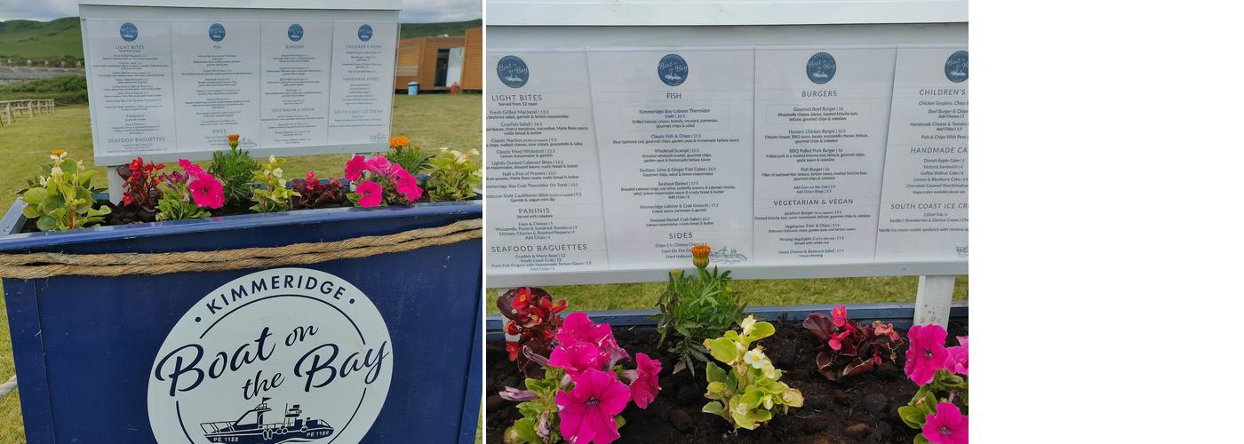 The BOAT at the bay Menu