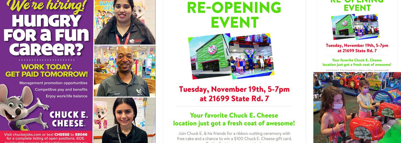 Chuck E. Cheese Menu