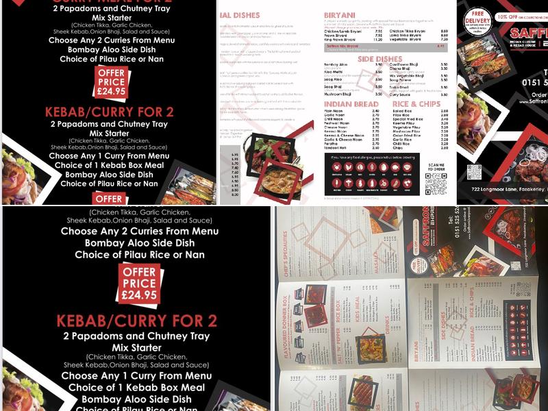 Saffron express liverpool Menu