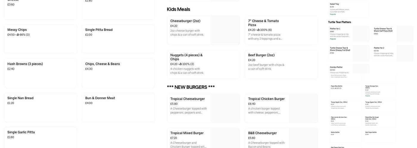 Ian's Donatello's Menu