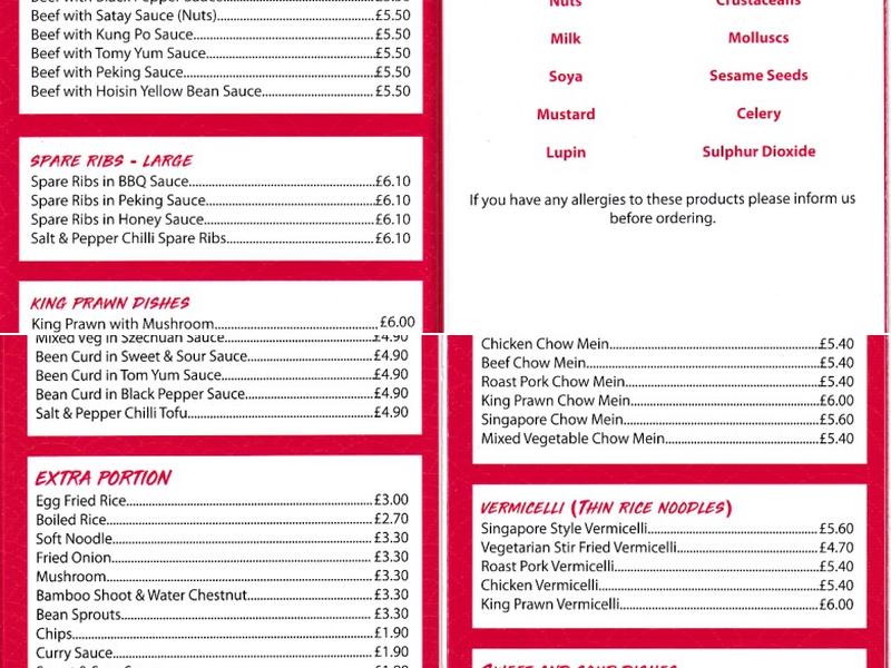 Oriental Garden Menu