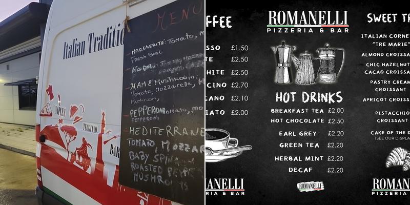 Romanelli ristorante pizzeria Menu