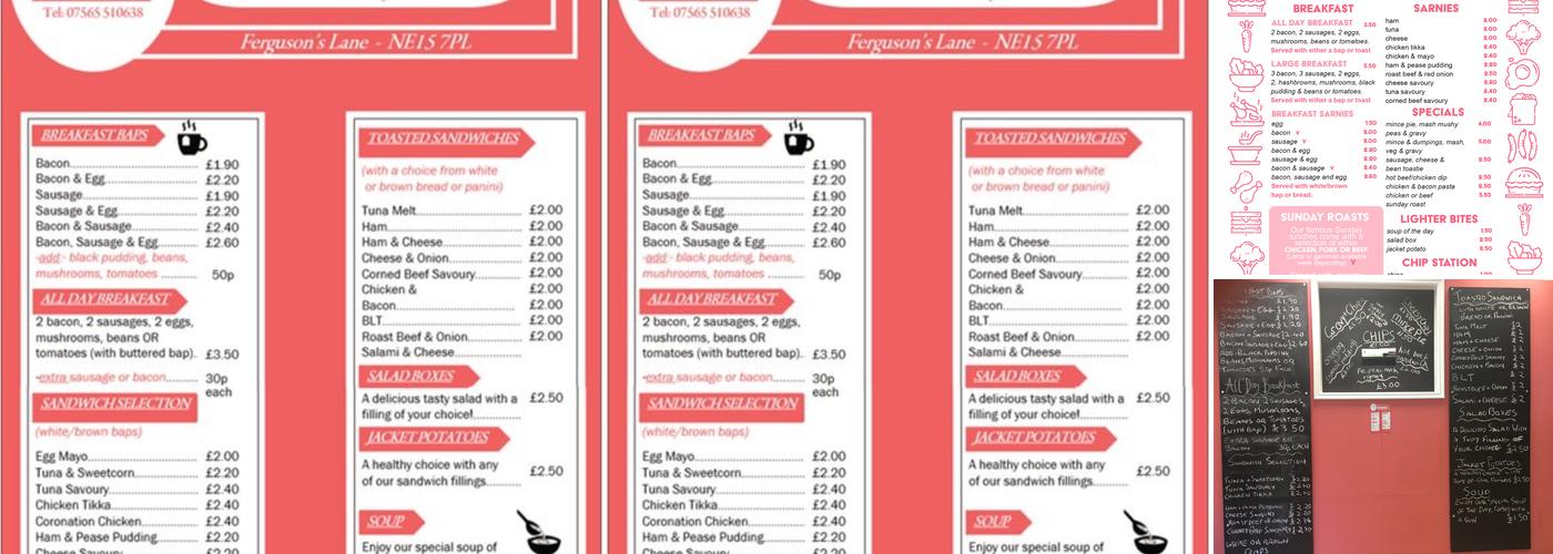 Marnies Sarnies Menu