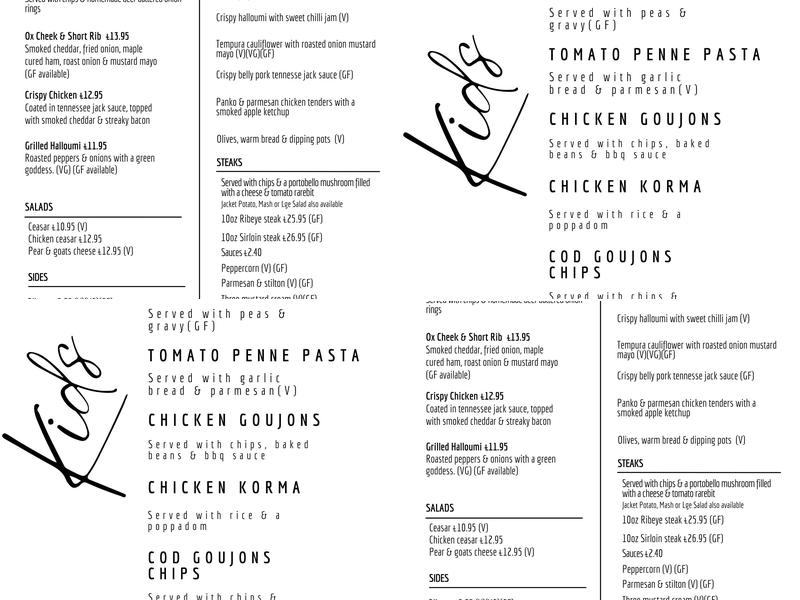 Fifteen by Llanwern Village Bar & Hotel Menu