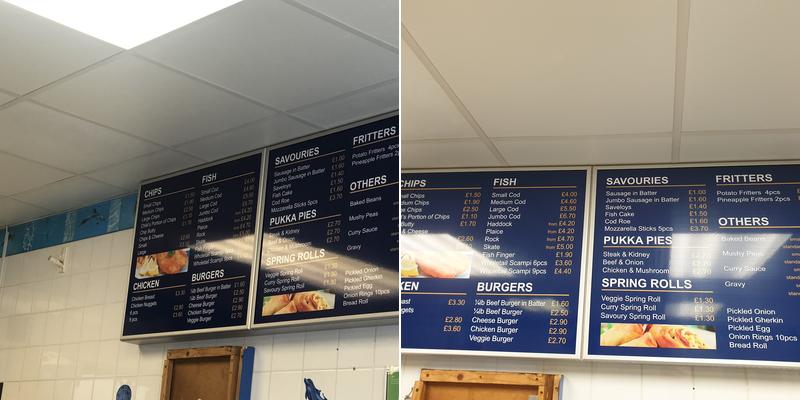 New Sole Plaice Menu