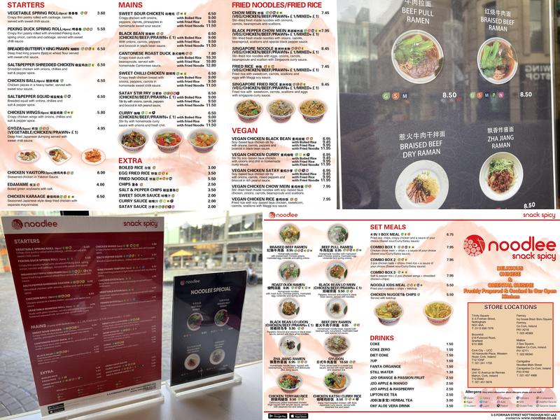 Noodlee Menu