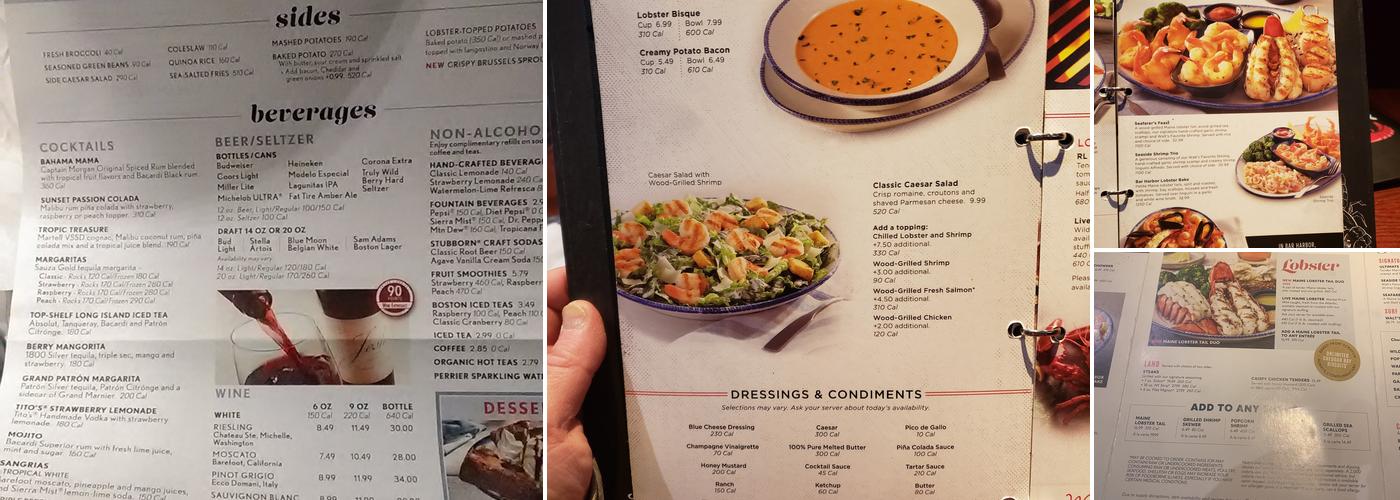 Red Lobster Menu