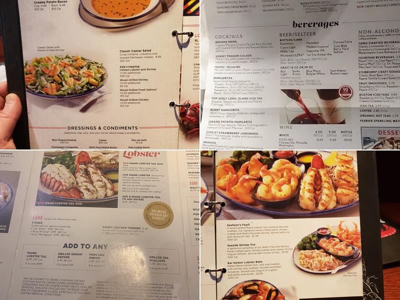 Red Lobster Menu