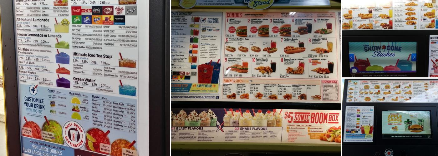 Sonic Drive-In Menu