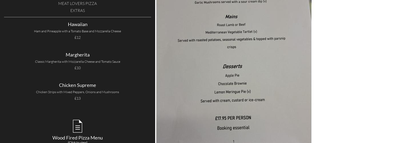 The Crown Inn Menu