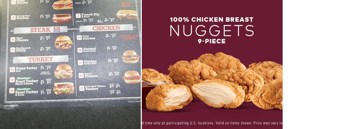 Arby's Menu