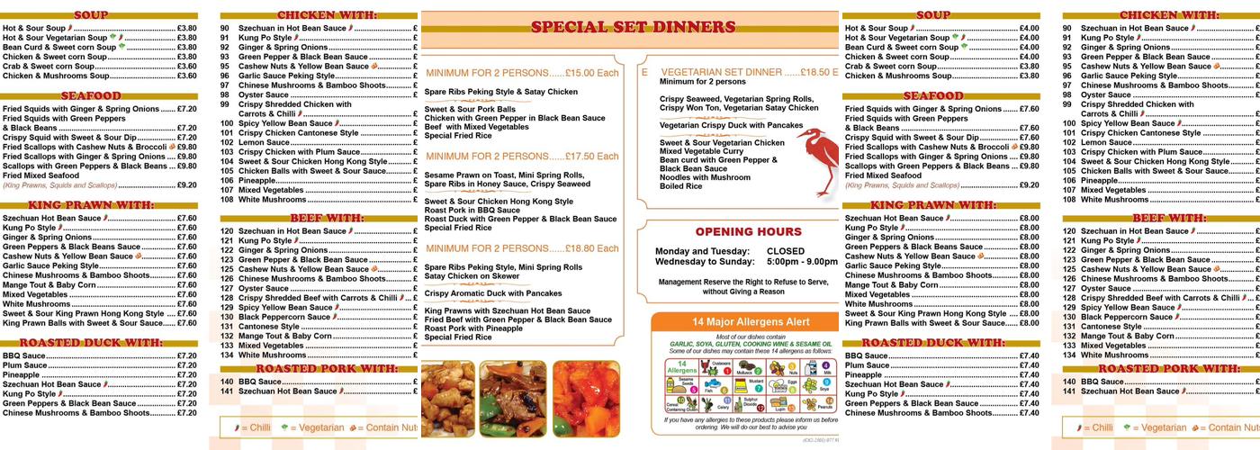 China Garden / The Heron Menu