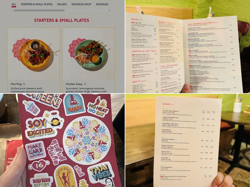 Rosa's Thai Leamington Spa Menu