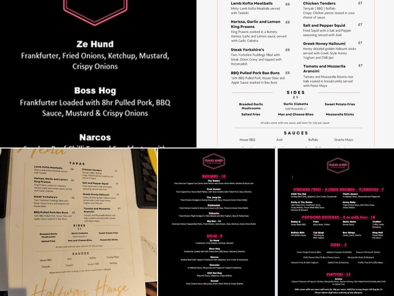 Halfway House Menu