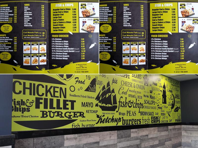 The Olton chippi Menu